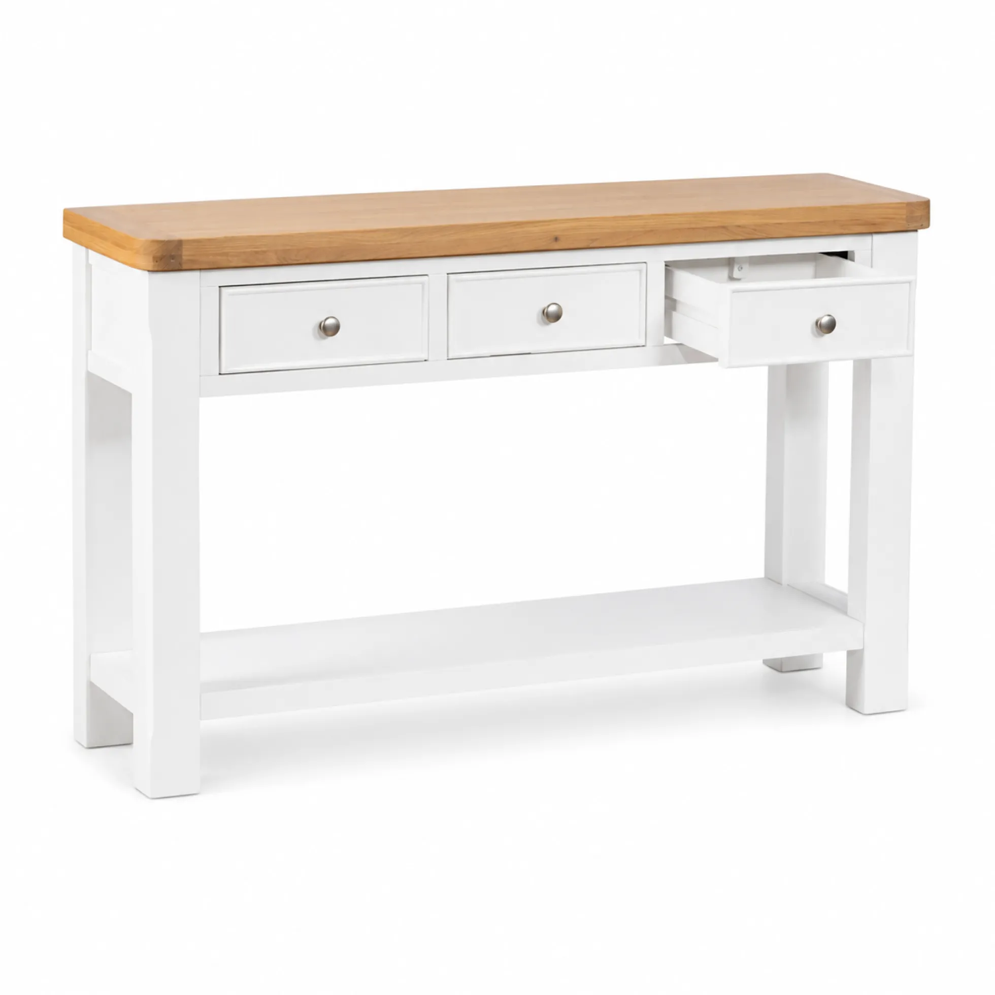 Console blanche style bord de mer 3 tiroirs VELIA
