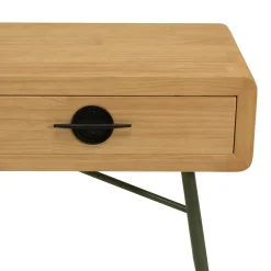 Console bois clair et pieds métal vert BAGAN