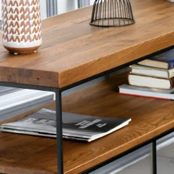 Console bois et métal double plateau OKA 120 cm