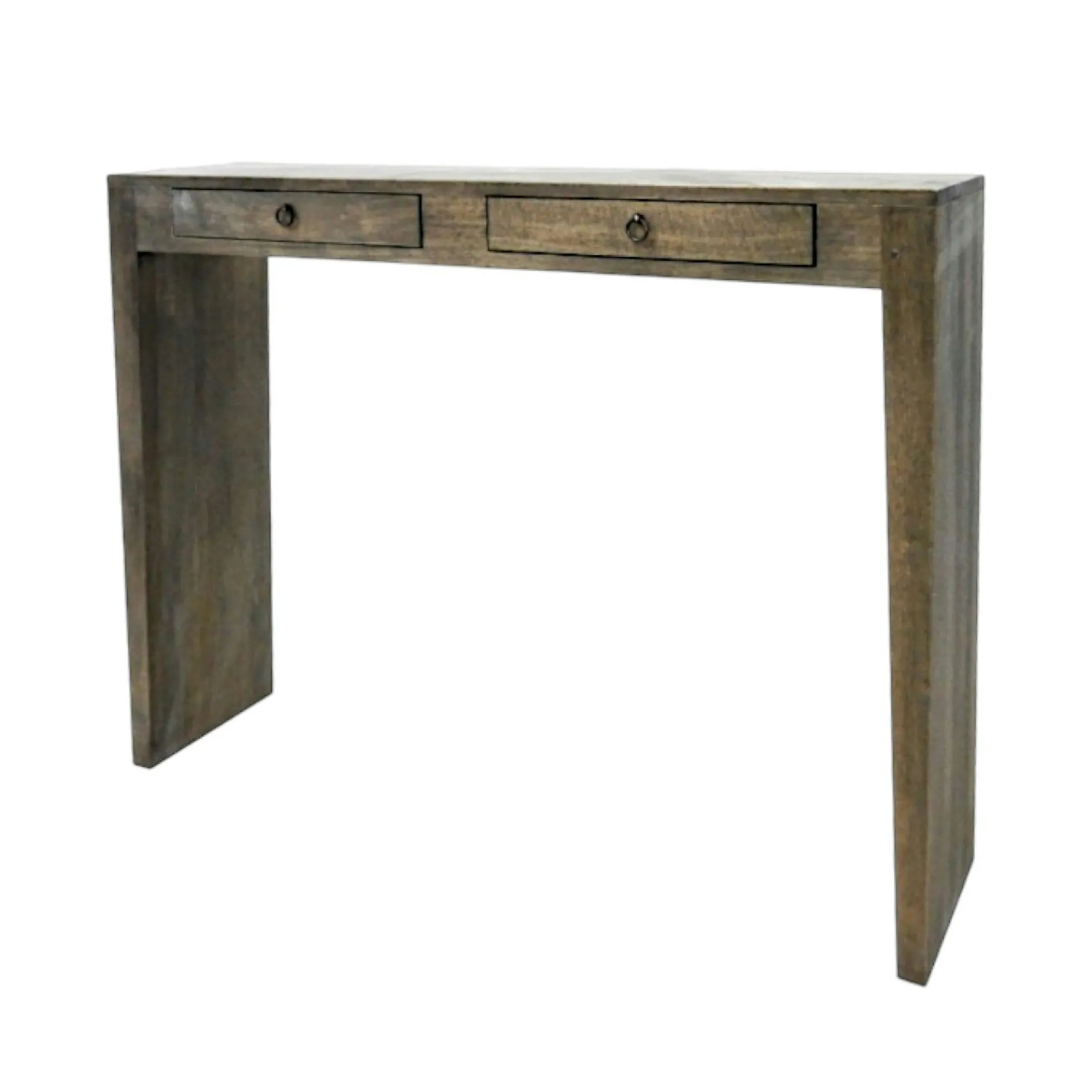 Console bois massif 2 tiroirs MAORI