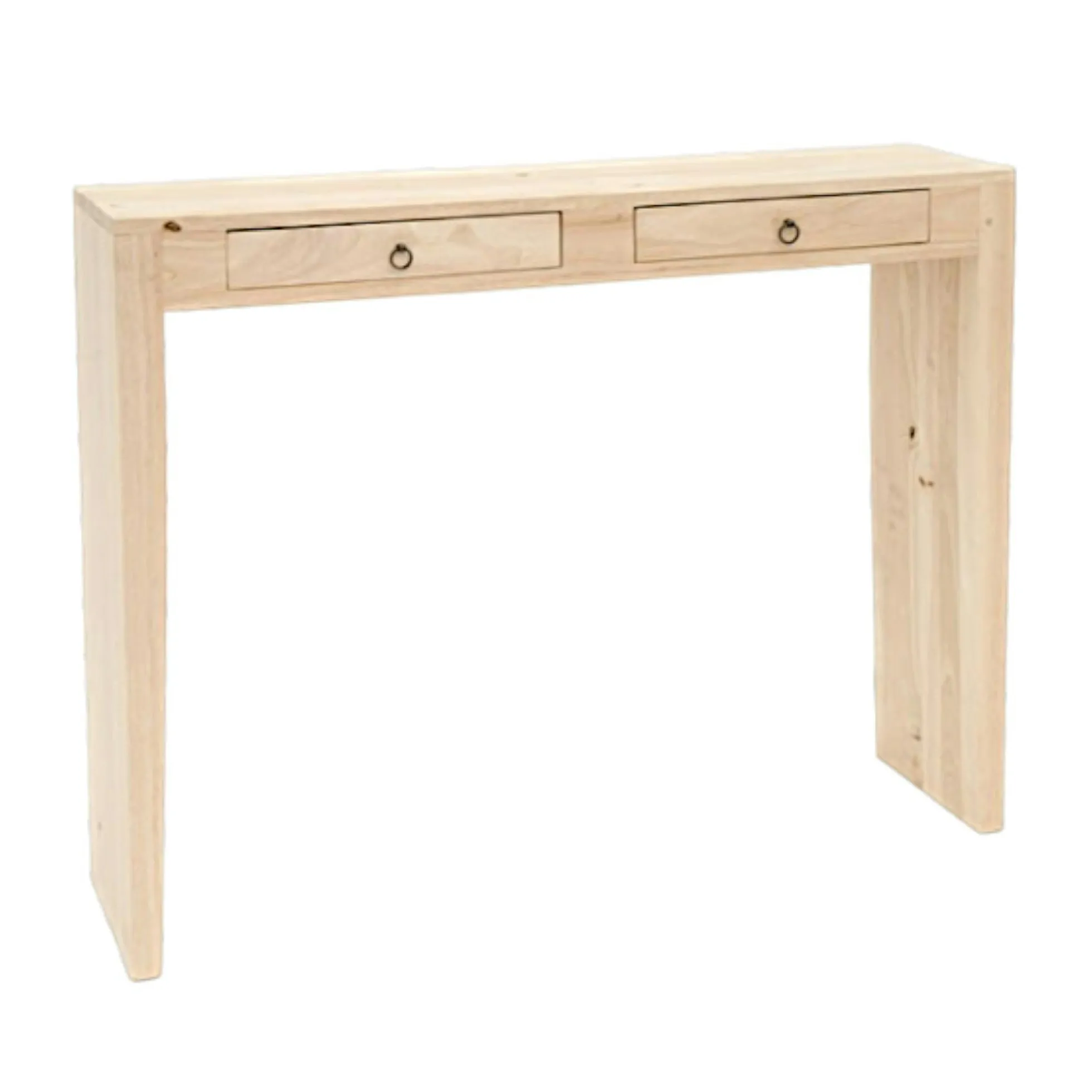 Console bois massif 2 tiroirs MAORI