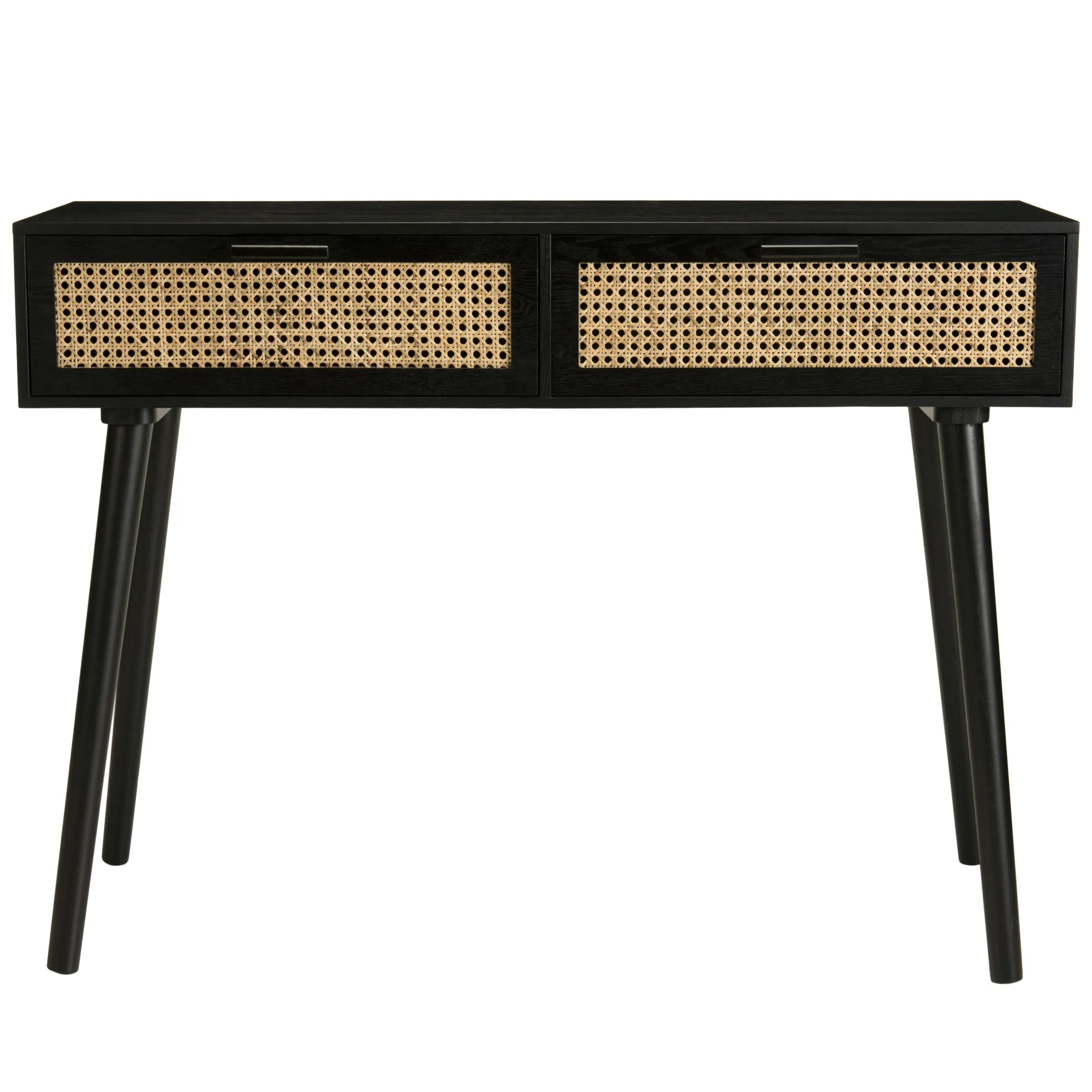 Console bois noir tiroirs cannage PALMA 2