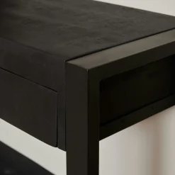 Console bois noir 3 tiroirs MILORA