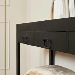 Console bois noir 3 tiroirs MILORA
