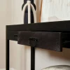 Console bois noir 2 tiroirs MILORA
