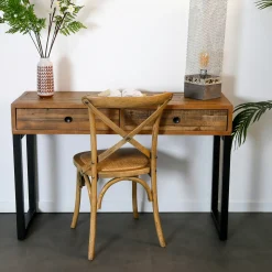 Console bois recyclé 2 tiroirs BRISBANE