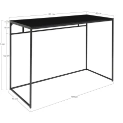 Console/bureau noir - design minimaliste TALLINN
