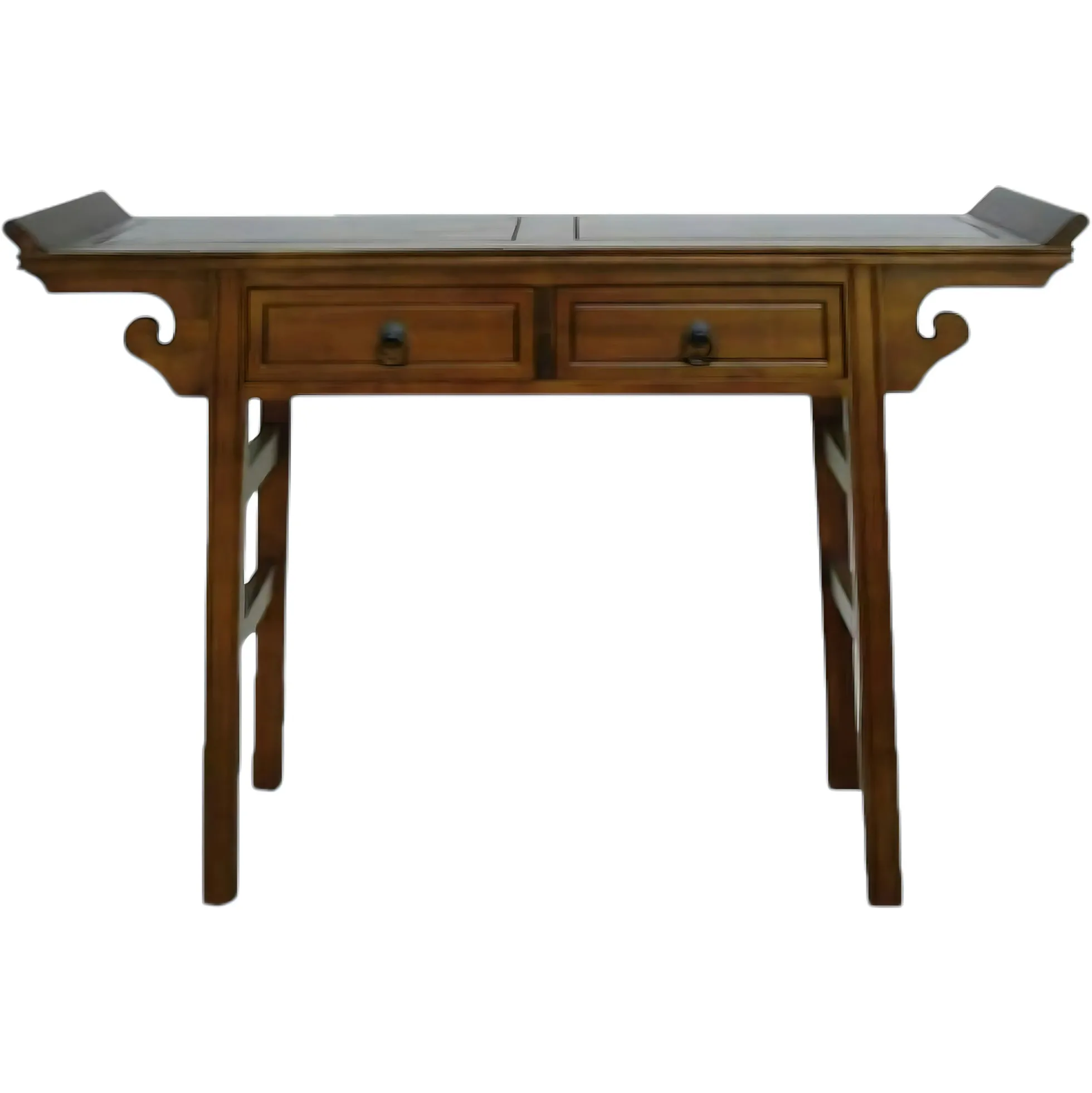 Console chinoise 2 tiroirs hévéa 125x38x89cm MAORI