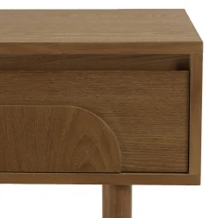 Console couleur naturelle 2 tiroirs décor motif arrondi CORIA