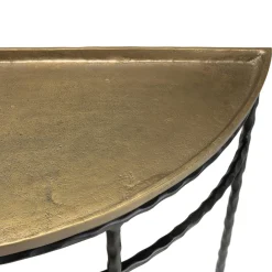 Console demi-lune en métal noir et doré ZALA