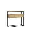 Console d'entrée avec rangement, effet bois clair JENA