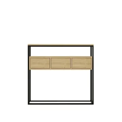 Console d'entrée avec rangement, effet bois clair JENA