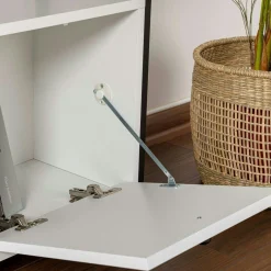 Console d'entrée blanche avec rangement 3 niches JENA