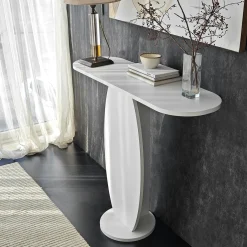 Console d'entrée blanche design organique 100 cm MARFA