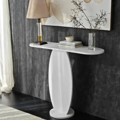 Console d'entrée blanche design organique 100 cm MARFA