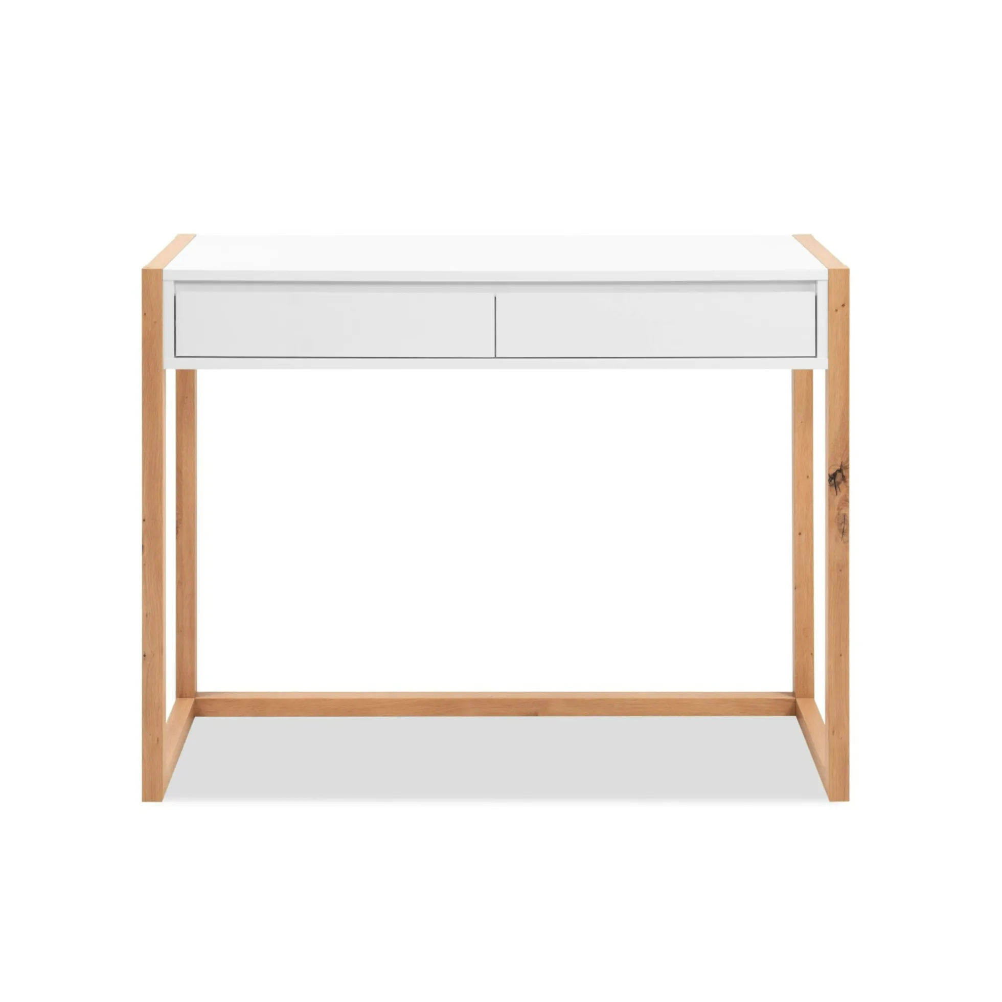 Console d'entrée blanche 2 tiroirs ALVA