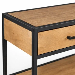 Console d'entrée bois clair 2 plateaux 2 tiroirs RIVANO