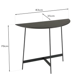 Console d'entrée demi-lune bois noir CORUMBA