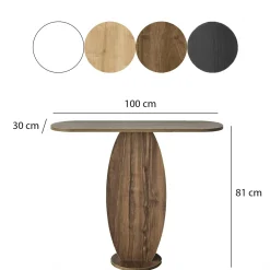 Console d'entrée design organique effet bois foncé MARFA
