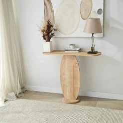 Console d'entrée design organique effet bois MARFA