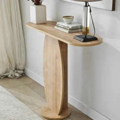 Console d'entrée design organique effet bois MARFA
