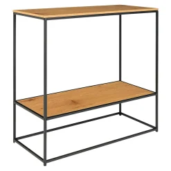 Console d'entrée double plateau effet bois clair VARDE