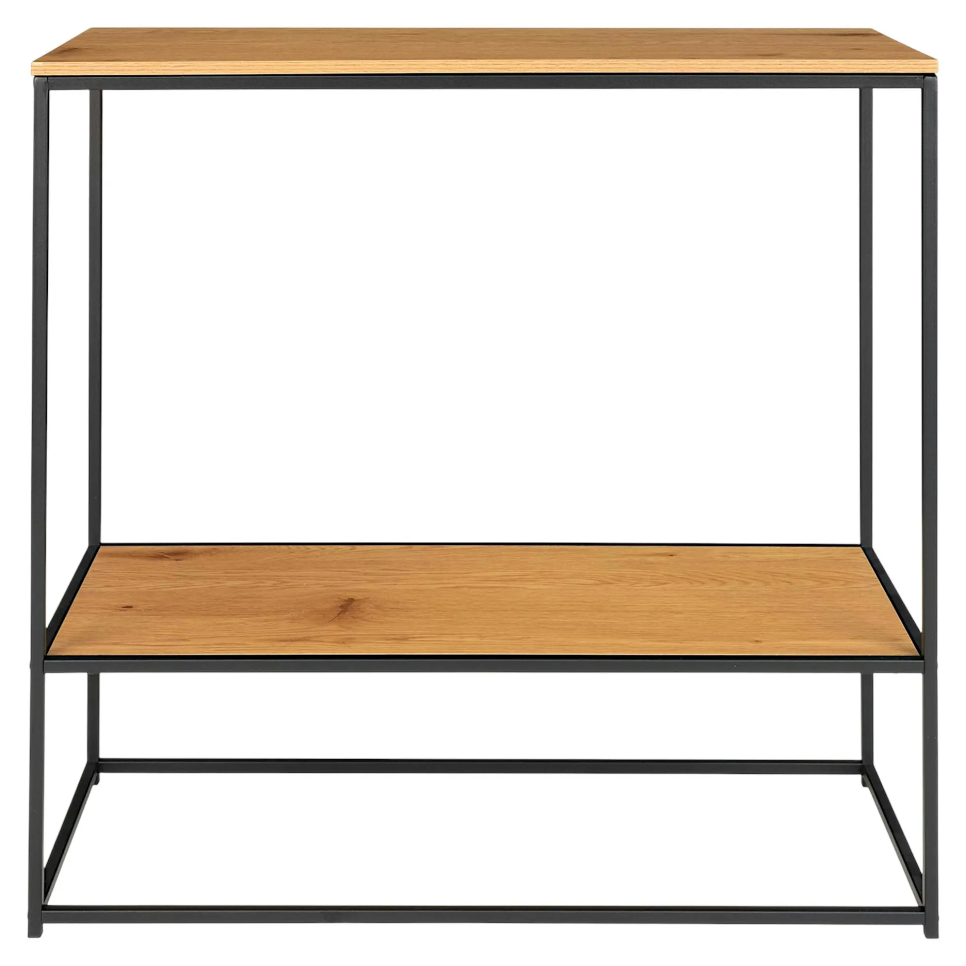 Console d'entrée double plateau effet bois clair VARDE