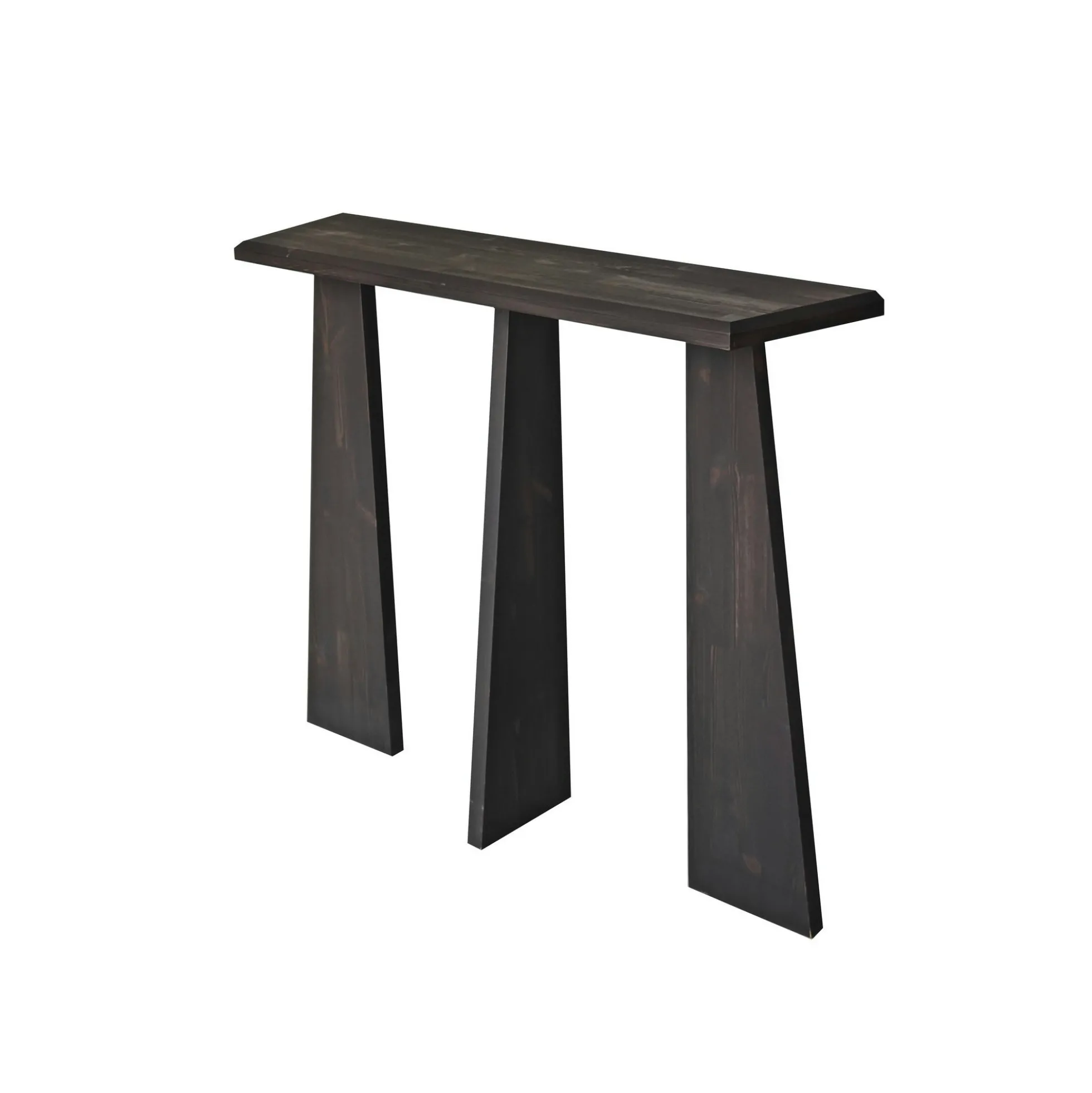 Console d'entrée en bois anthracite - 3 pieds SITIA