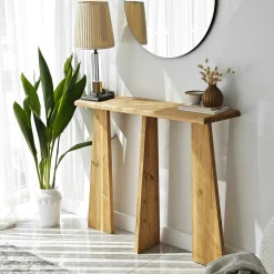 Console d'entrée en bois clair - 3 pieds SITIA