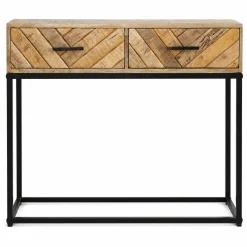 Console d'entrée en bois de manguier 2 tiroirs BRIX