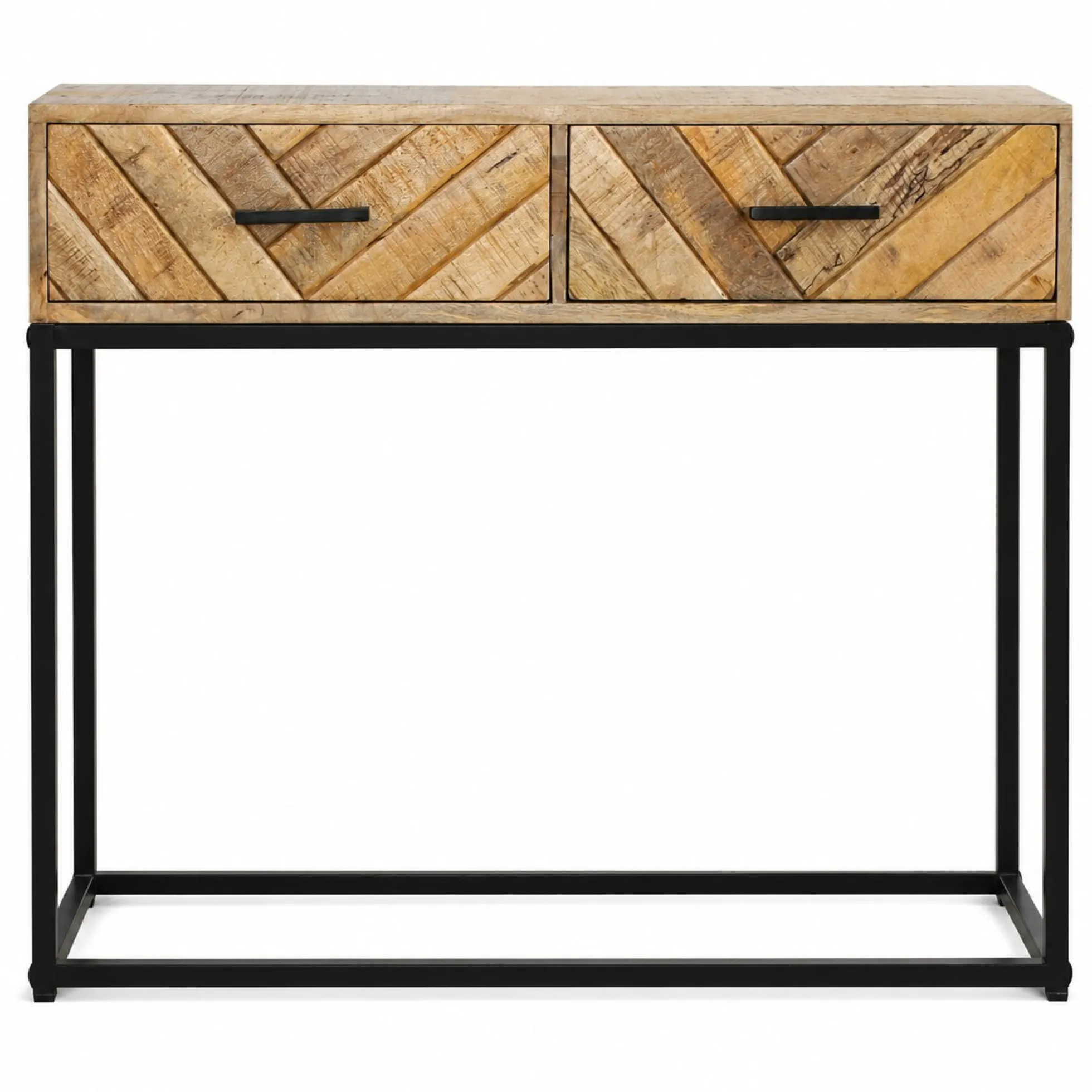 Console d'entrée en bois de manguier 2 tiroirs BRIX