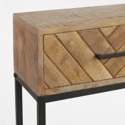 Console d'entrée en bois de manguier 2 tiroirs BRIX