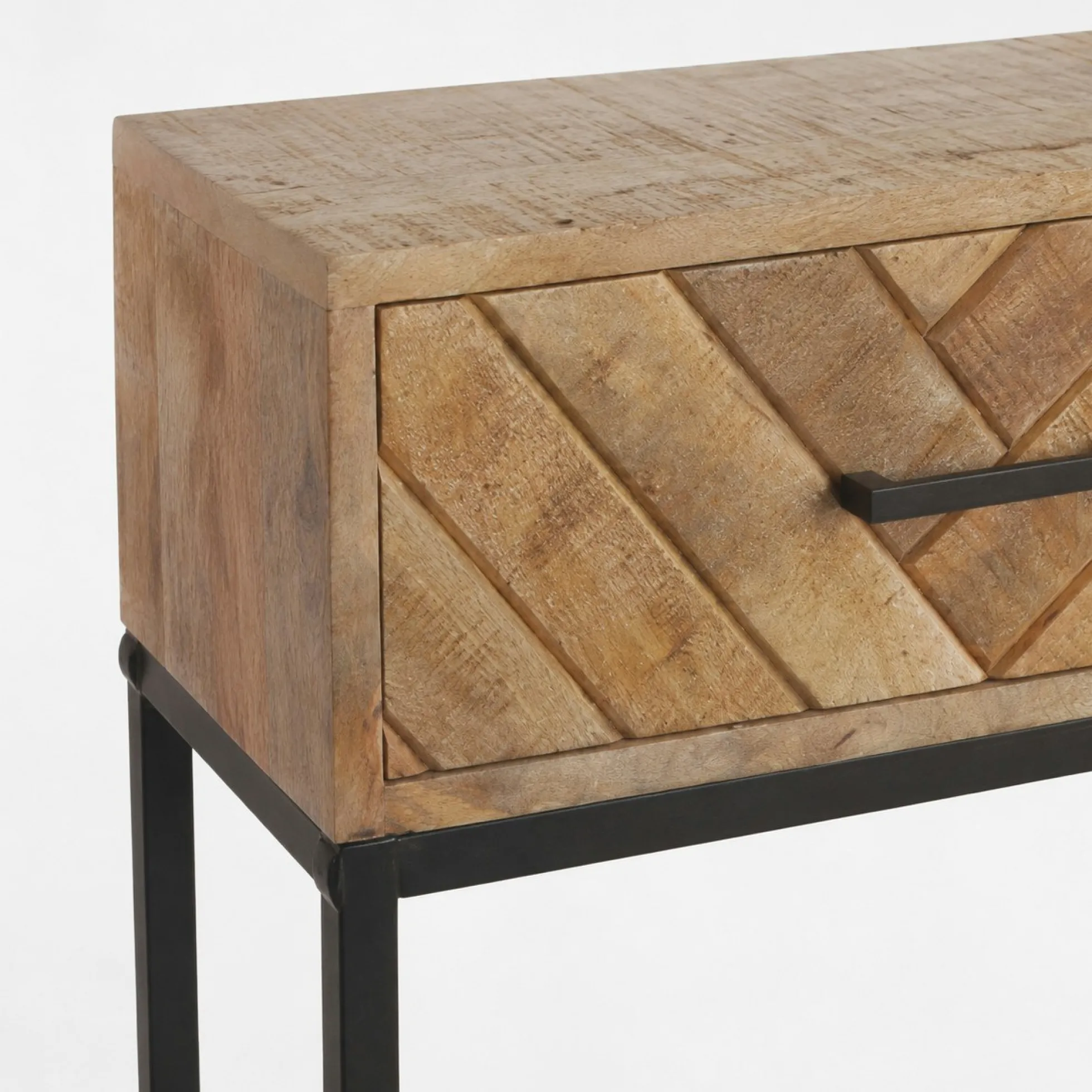 Console d'entrée en bois de manguier 2 tiroirs BRIX