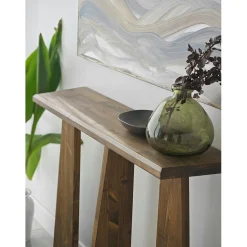 Console d'entrée en bois marron - 3 pieds SITIA