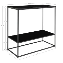 Console d'entrée noire double plateau VARDE