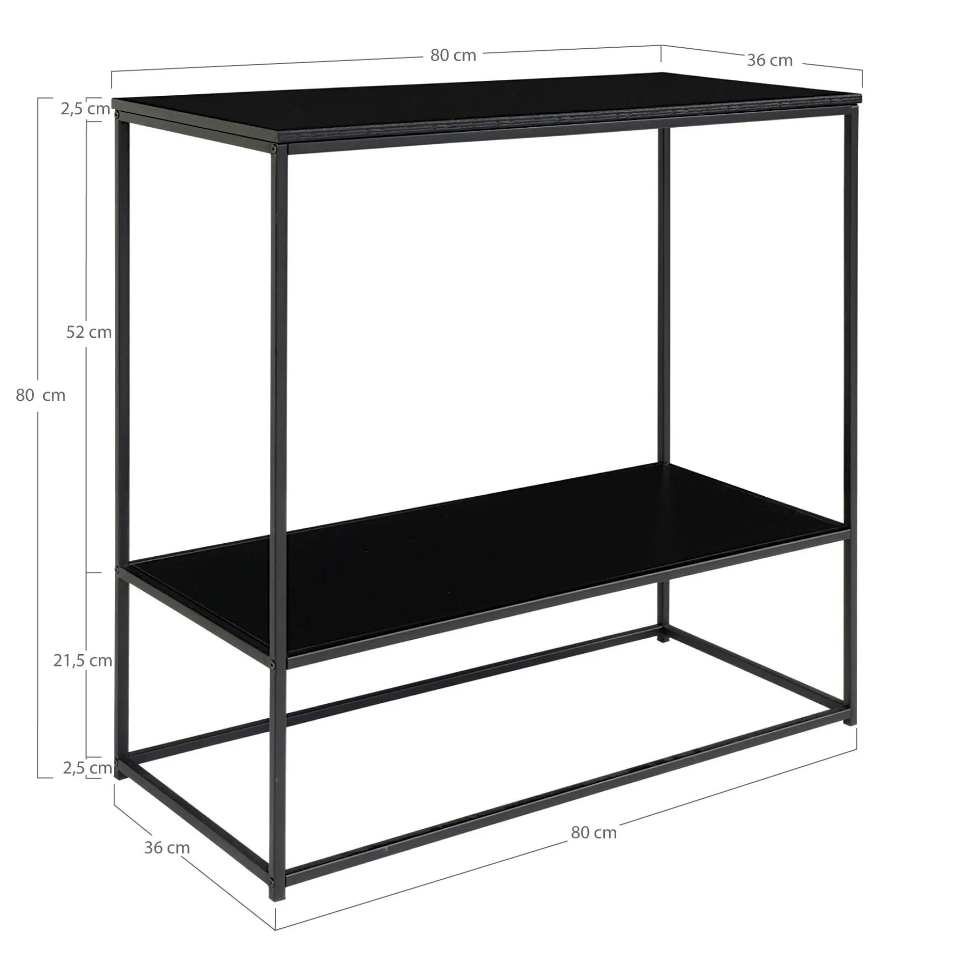 Console d'entrée noire double plateau VARDE