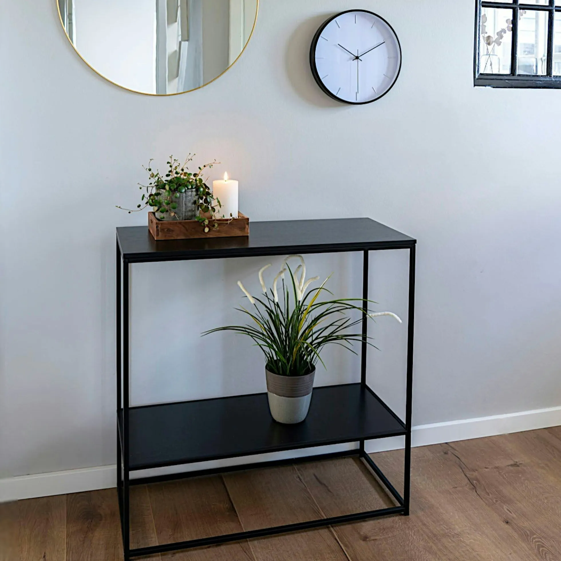 Console d'entrée noire double plateau VARDE