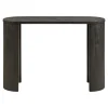 Console d’entrée ovale décor bois foncé rétro-chic MATERA