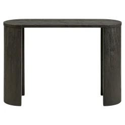 Console d’entrée ovale décor bois foncé rétro-chic MATERA