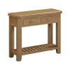 Console d'entrée 2 tiroirs en bois de chêne VALMONT