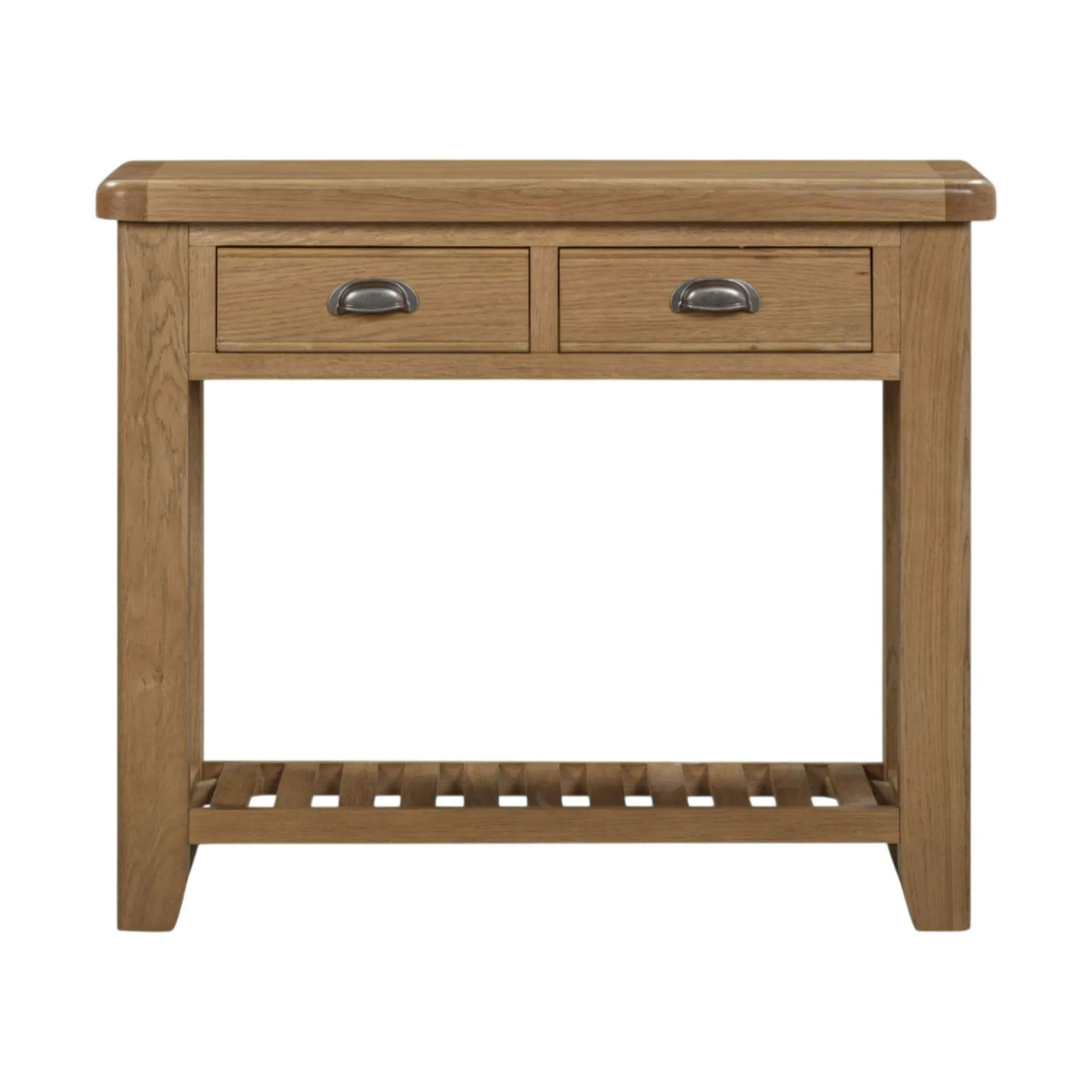 Console d'entrée 2 tiroirs en bois de chêne VALMONT