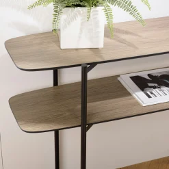 Console double plateau couleur bois LANDAISE
