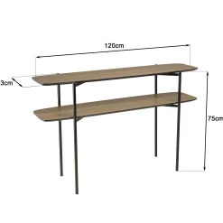 Console double plateau couleur bois LANDAISE