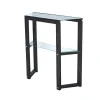 Console en verre et bois anthracite - 2 plateaux LHASA