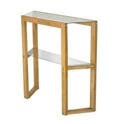 Console en verre et bois clair - 2 plateaux LHASA