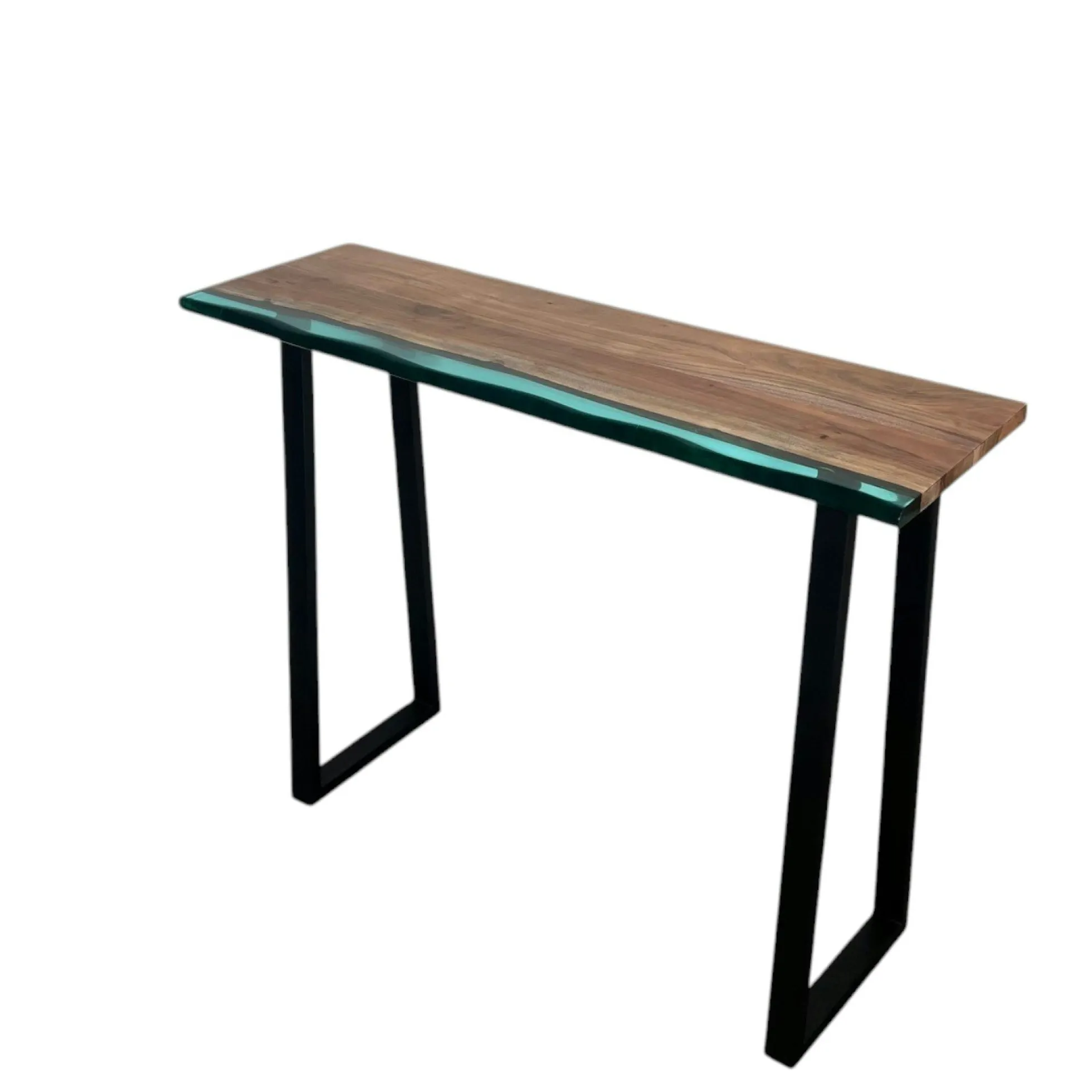 Console epoxy lagon et bois d'acacia BORA