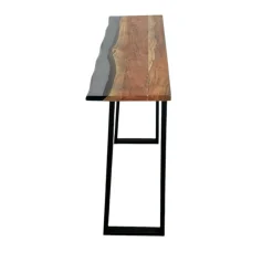 Console epoxy noir et bois d'acacia BORA