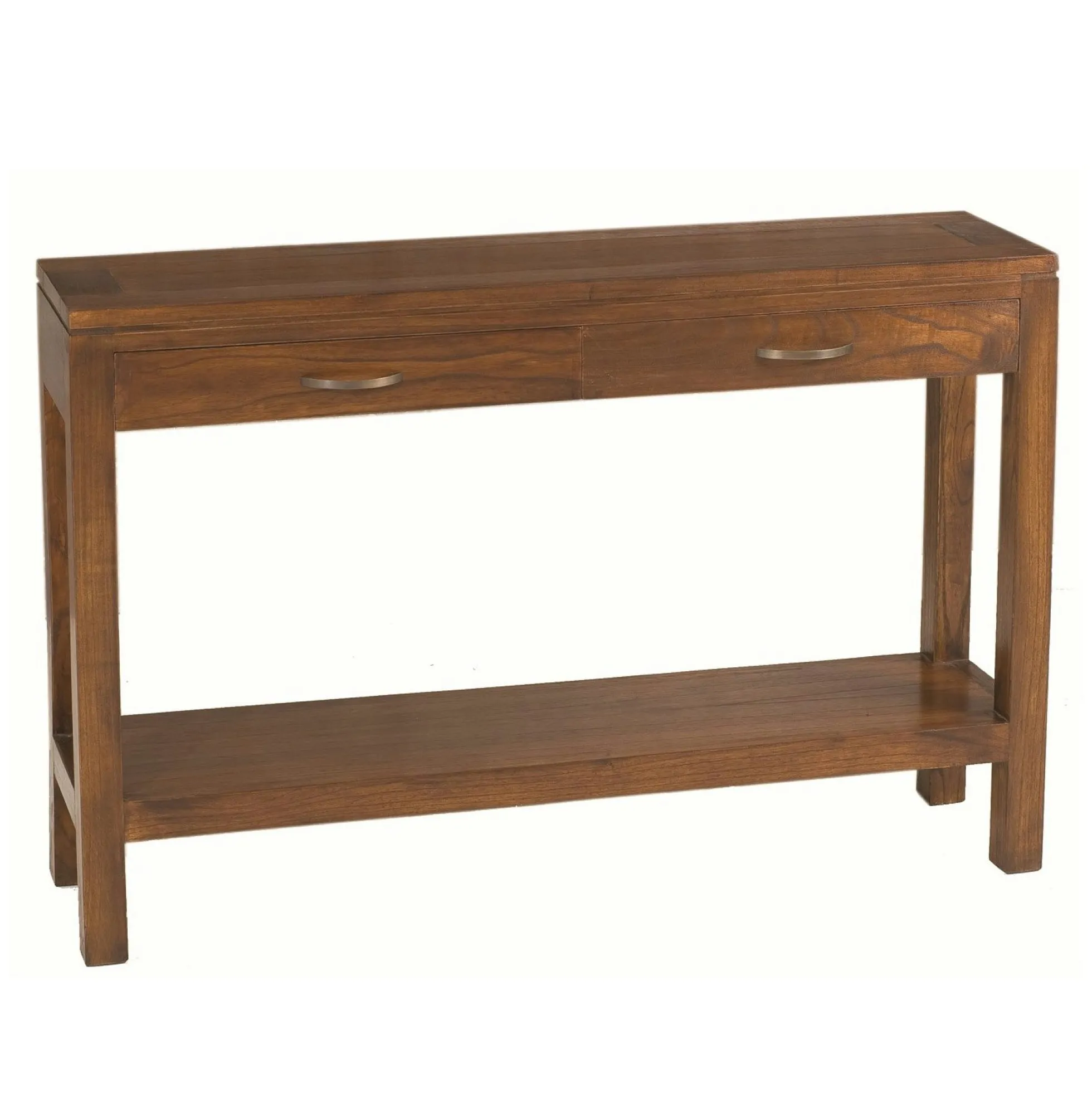 Console exotique bois acajou avec tiroirs 120cm LOLA