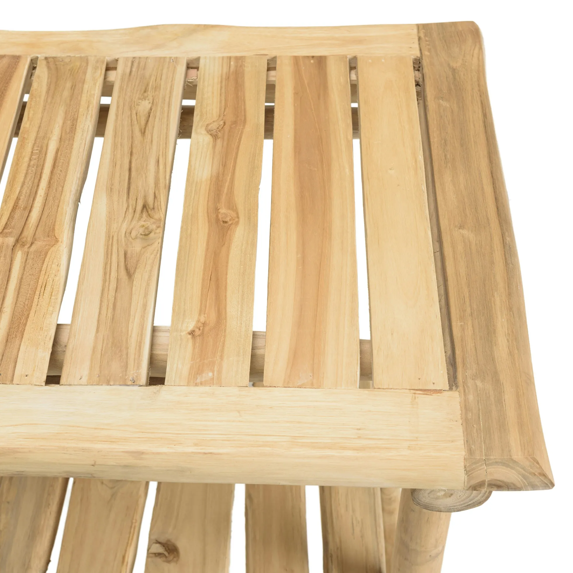 Console exotique teck naturel double plateau MANAK