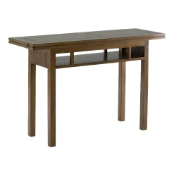 Console extensible en table repas hévéa 120cm HELENA